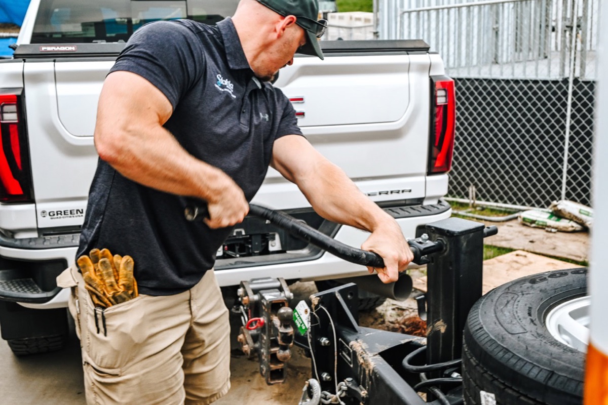 Securing a trailer hitch for deployment